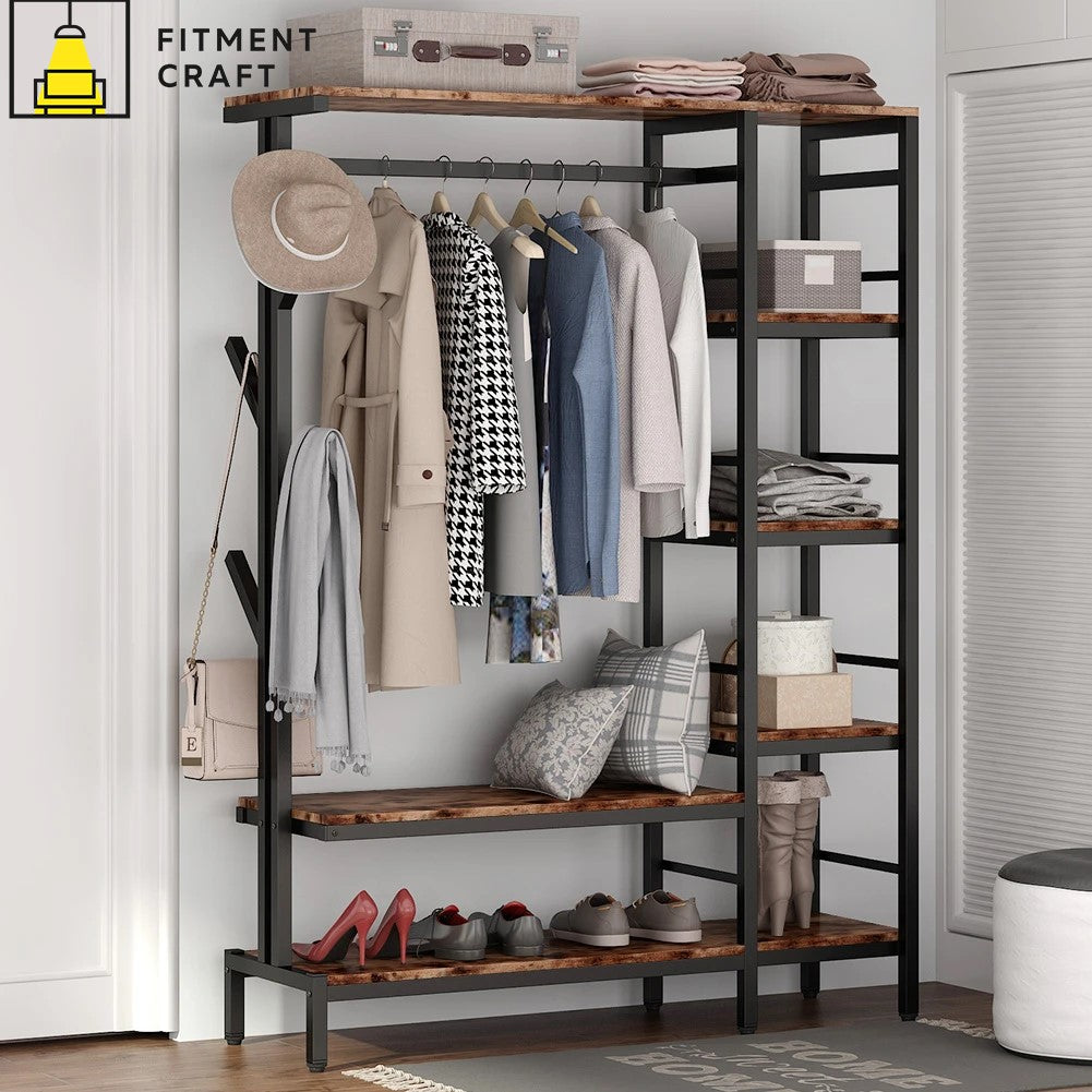 Fitment Craft - Free-standing Closet Organizer with Hooks | COV1-001