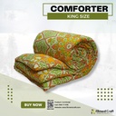 Olive Green Print Comforter - COM - 0047